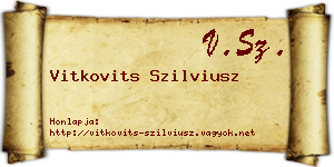 Vitkovits Szilviusz névjegykártya